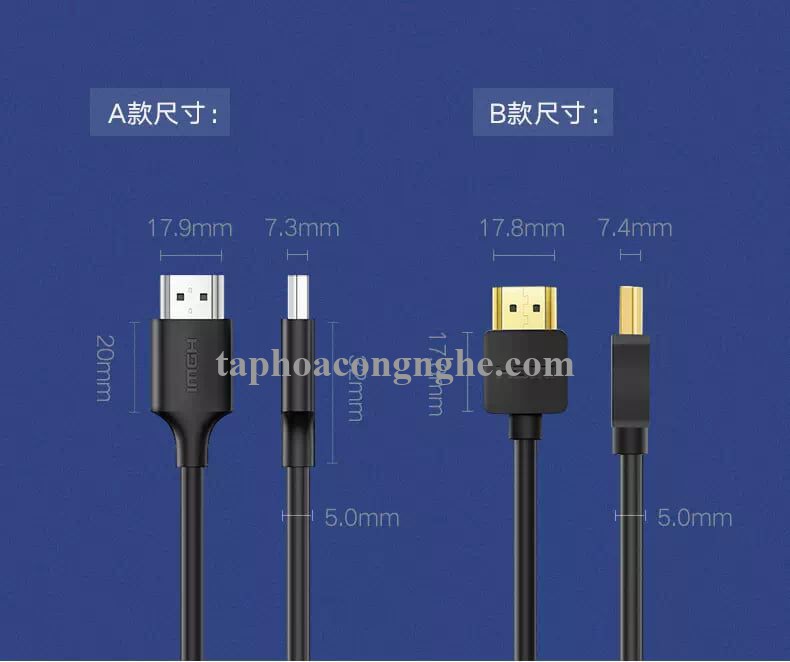 Ugreen 60177 5M màu đen Cáp tín hiệu HDMI 2.0 hỗ trợ 4K2K Đồng 100% HD134 30060177